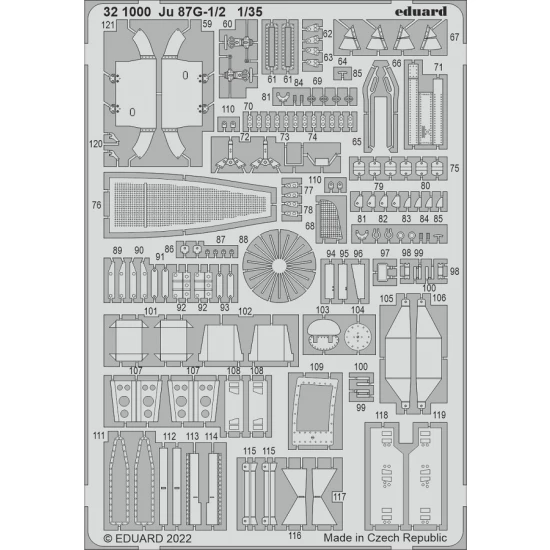 1/35 Junkers Ju 87G-1/2 Detail set (photo-etched) for Border Model kits