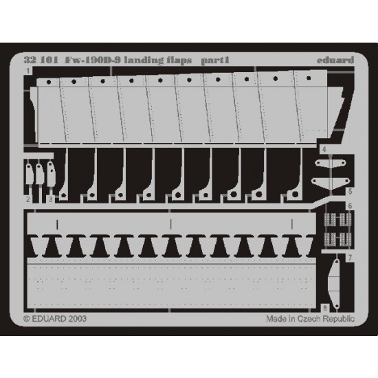 Photoetch for 1/32 Focke-Wulf Fw 190D-9 Landing Flaps for Hasegawa kit