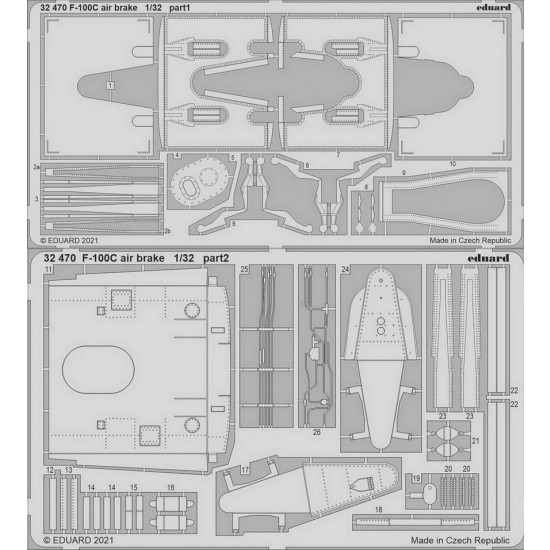 1/32 F-100C Super Sabre Air Brake Detail Set for Trumpeter kits