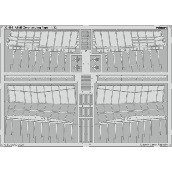 1/32 A6M5 Zero Landing Flaps PE set for Tamiya kits