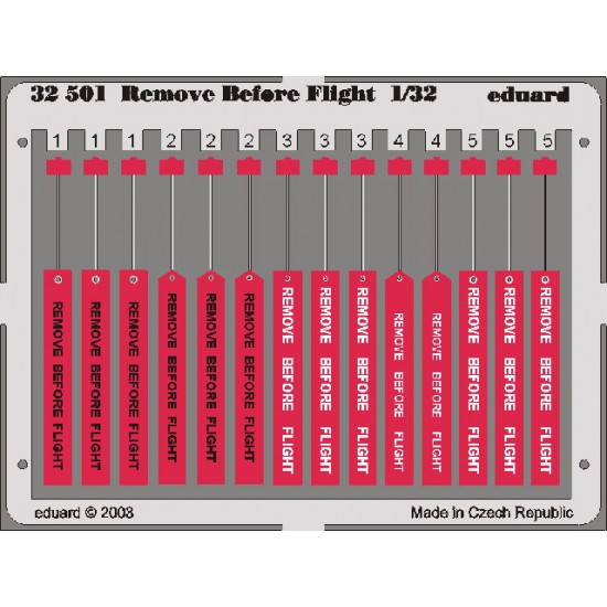 Colour Photoetch for 1/32 Remove Before Flight