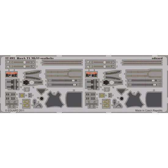 Colour Photo-etched Set for 1/32 Bae Hawk T1 Mk.53 Seatbelts for Revell kit