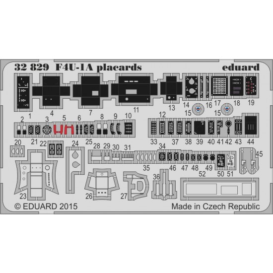 1/32 Vought F4U-1A Corsair Placards Detail-up Set for Tamiya #60325 kit