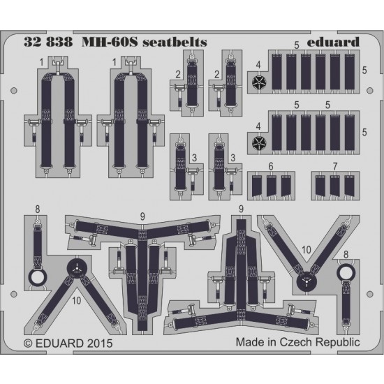 1/35 Sikorsky MH-60S Seatbelts Set for Academy 12120 kit (1 Photo-Etched Sheet)