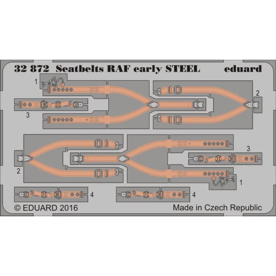 1/32 RAF Early Seatbelts (Steel, 1 Photo-Etched Sheet)