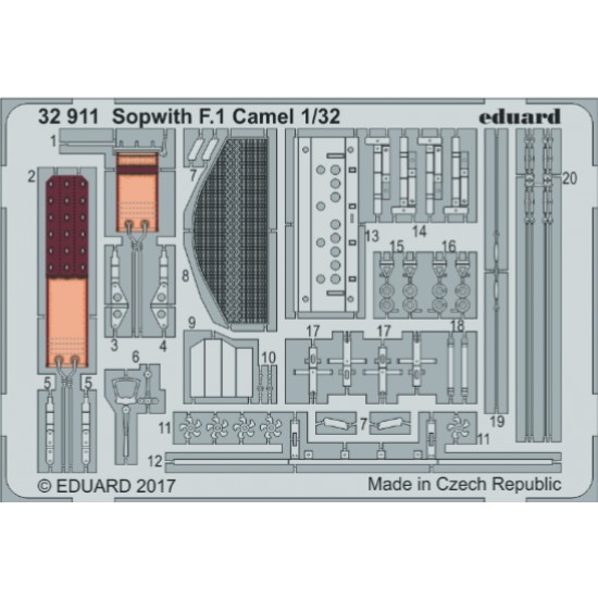 1/32 Sopwith F.1 Camel Interior Detail Set for Wingnut Wings kit