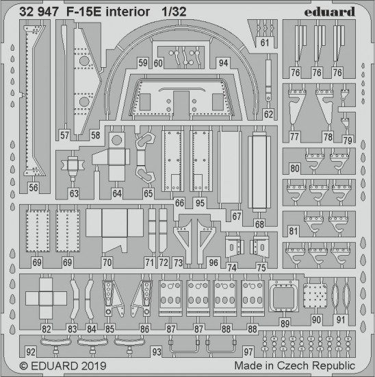 1/32 McDonnell Douglas F-15E Strike Eagle Interior Detail Set for Tamiya