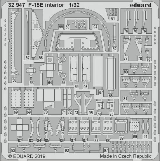1/32 McDonnell Douglas F-15E Strike Eagle Interior Detail Set for Tamiya
