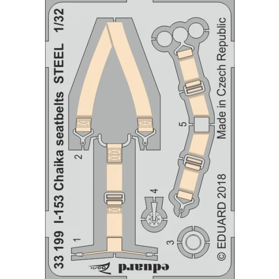 1/32 Polikarpov I-153 Chaika Seatbelts STEEL Detail-up set for ICM kits