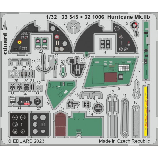 1/32 Hawker Hurricane Mk.IIb Detail Set for Revell kits