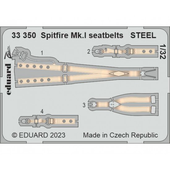 1/32 Supermarine Spitfire Mk.I Seatbelts for Kotare kits