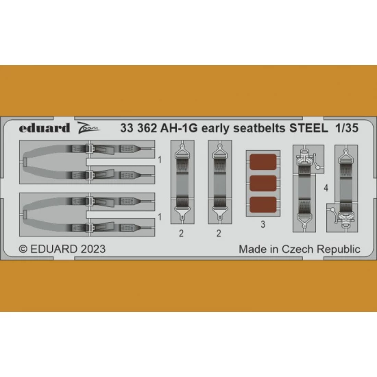 1/32 Bell AH-1G Cobra Early Seatbelts Photo-etched set for ICM kits