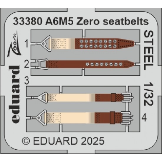 1/32 A6M5 Zero Seatbelts Detail set for Tamiya kits