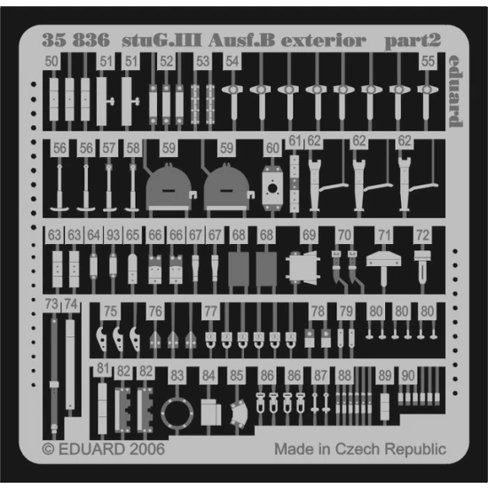 Photoetch for 1/35 StuG.III Ausf.B Exterior for Tamiya kit