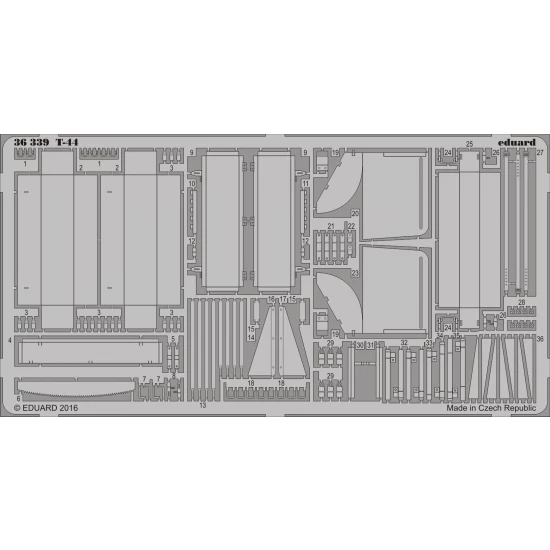 1/35 Soviet T-44 Medium Tank Detail Set for Miniart #35193 kit (1 Photo-Etched Sheet)