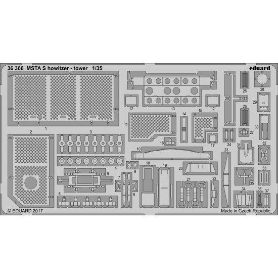 1/35 MSTA S Howitzer - Tower Photo-Etched Set for Zvezda Models #3630