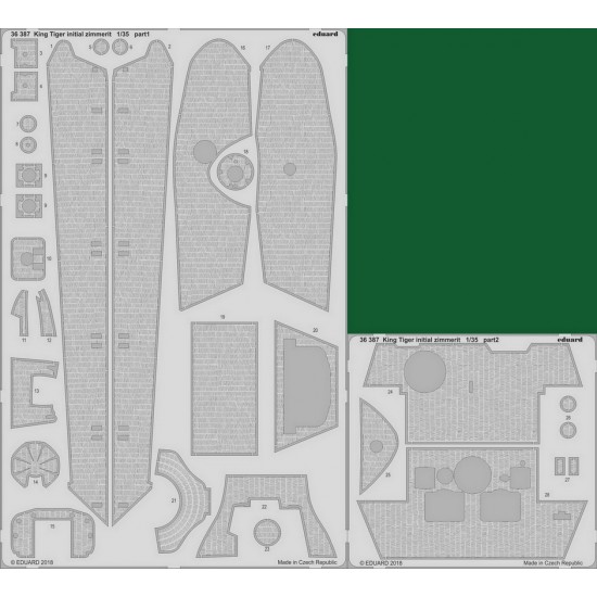 1/35 King Tiger Initial Zimmerit PE Set for Takom kits