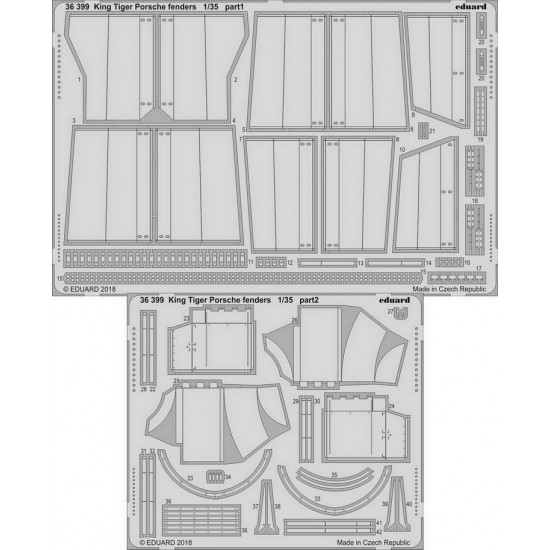 1/35 King Tiger Porsche Fenders Detail Set (PE) for Meng Models