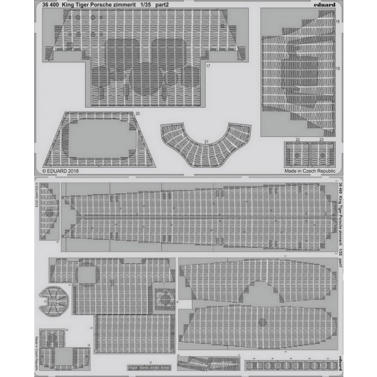 1/35 King Tiger Porsche Zimmerit Detail Set (PE) for Meng Models