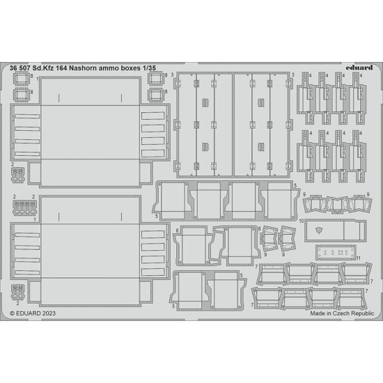 1/35 SdKfz. 164 Nashorn Ammo Boxes Photo-etched set for Border Model kits