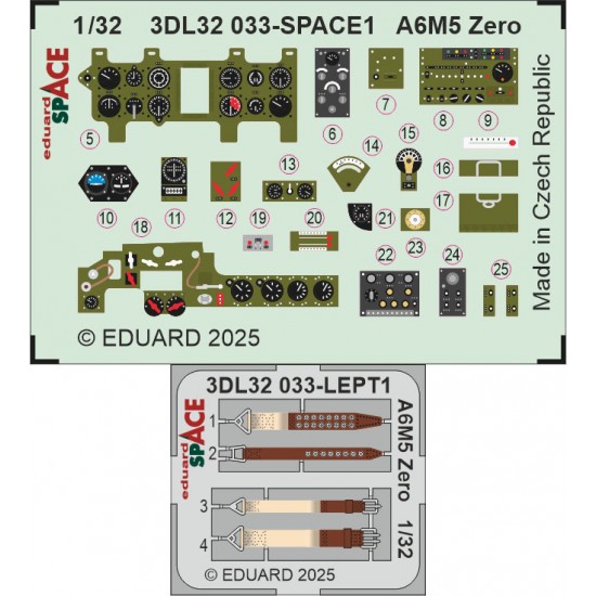 1/32 A6M5 Zero Interior Detail Set for Tamiya kits