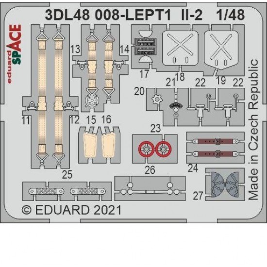 1/48 Ilyushin Il-2 SPACE 3D Decals & PE parts for Zvezda kits
