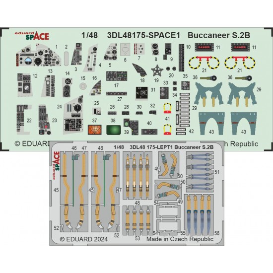 1/48 Blackburn Buccaneer S.2B 3D Decals & PE parts for Airfix kits