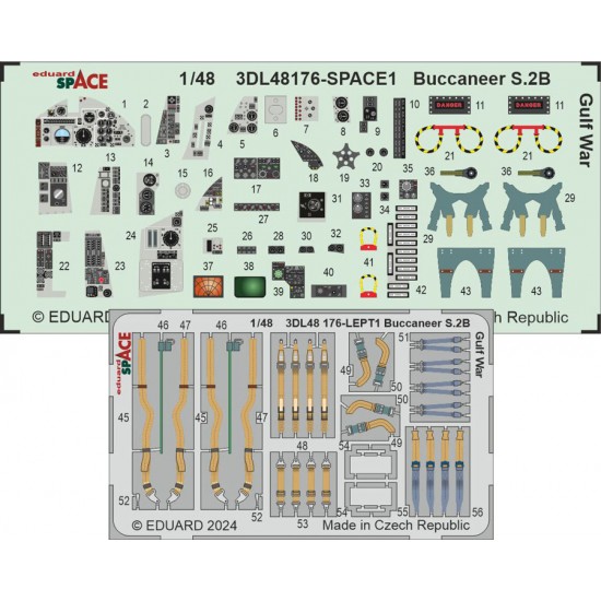 1/48 Blackburn Buccaneer S.2B Gulf War 3D Decals & PE parts for Airfix ...