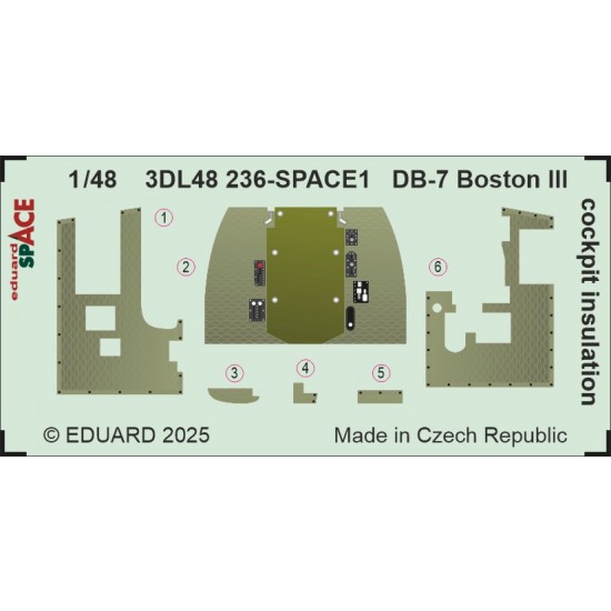 1/48 DB-7 Boston III Cockpit Insulation Details (3D decal) for HK Models