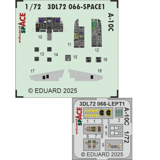 1/72 A-10C Thunderbolt II Interior Detail Set for Eduard kits