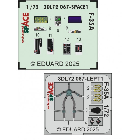 1/72 F-35A Lightning II Interior Detail Set for Eduard kits
