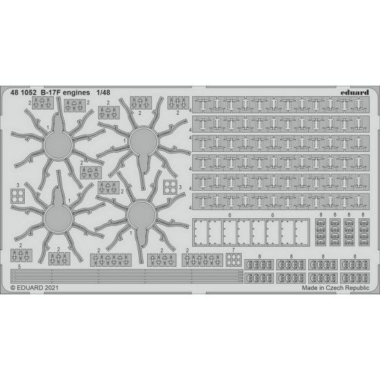 1/48 Boeing B-17F Flying Fortress Engines Photo-etched set for HK Model kits