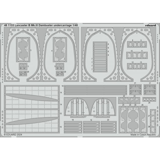 1/48 Avro Lancaster B Mk.III Dambuster Undercarriage Detail Parts for HK Models