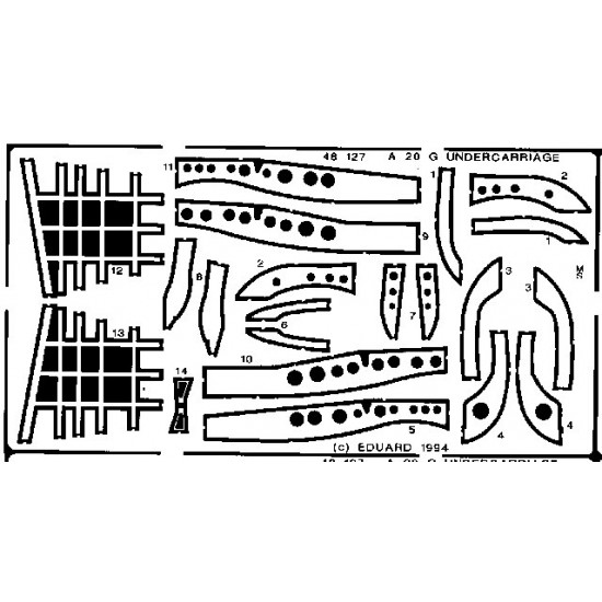 Photoetch for 1/48 A-20 Undercarriage for AMT/ERTL kit