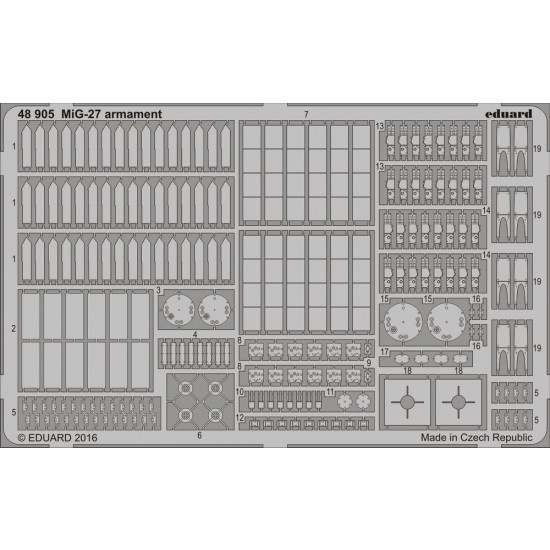 1/48 Mikoyan MiG-27 Flogger D Armament for Trumpeter kit #05802 (1 Photo-Etched Sheet)