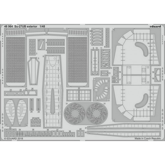 1/48 Sukhoi Su-27UB Exterior Detail-up set (PE) for Hobby Boss kits