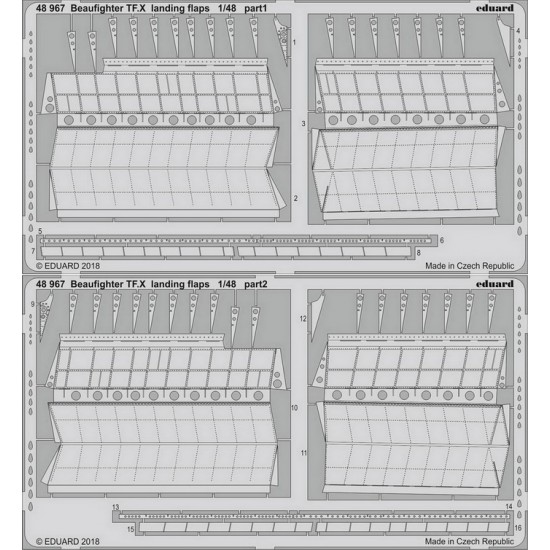 1/48 Beaufighter TF.X Landing Flaps Detail Set (PE) for Revell kits