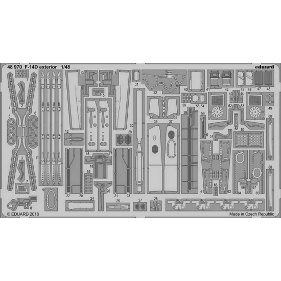 1/48 Grumman F-14D Tomcat Exterior Detail Set (PE) for Tamiya kits