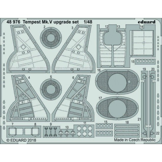1/48 Hawker Tempest Mk.V Upgrade Detail Parts (PE) for Eduard kits
