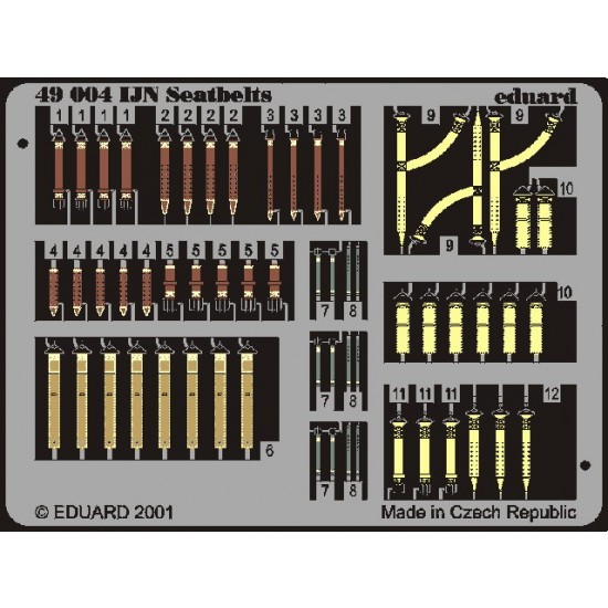 Colour Photoetch for 1/48 IJN Seatbelts