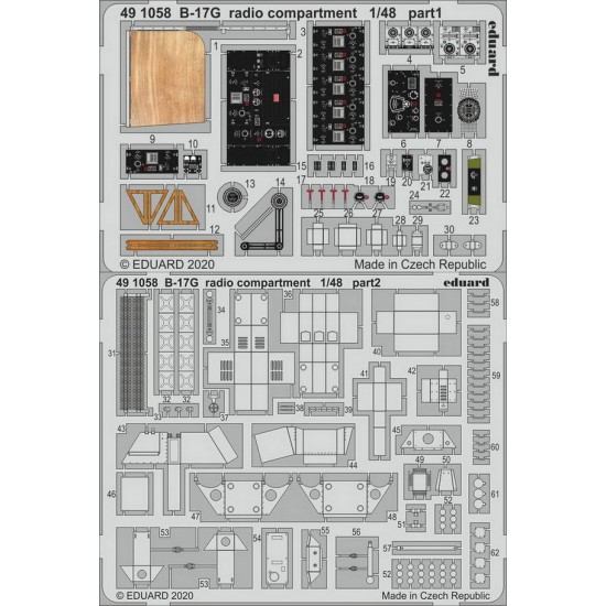 1/48 Boeing B-17G Flying Fortress Radio Compartment Detail Set for Hong Kong Models