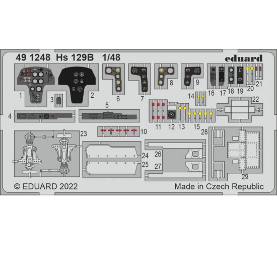 1/48 Henschel Hs 129B Detail set for Hobby 2000/Hasegawa kits