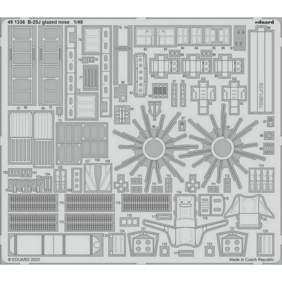 1/48 B-25J Mitchell Glazed Nose Detail Set for HK Model kits