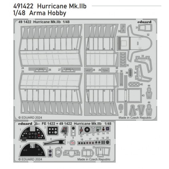 1/48 Hawker Hurricane Mk.IIb Photo-etched set for Arma Hobby kits