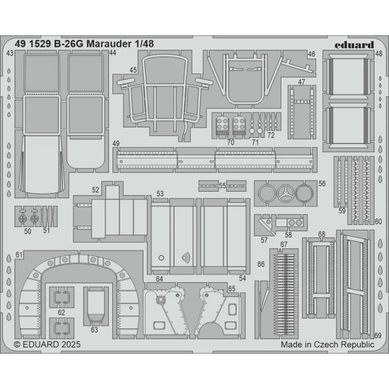 1/48 B-26G Marauder Photo-etched set for ICM kits