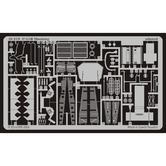 1/48 P-51B Mustang Colour Photoetch Set Vol.1 for Tamiya kit