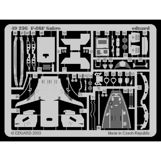 1/48 North American F-86F Sabre Colour Photoetch Set Vol.1 for Hasegawa kit