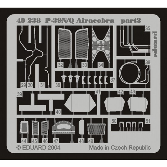 Colour Photoetch for 1/48 P-39N/Q Airacobra for Eduard kit