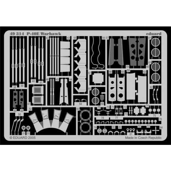 1/48 Curtiss P-40E Colour Photoetch Detail Set Vol.1 for Hasegawa kit