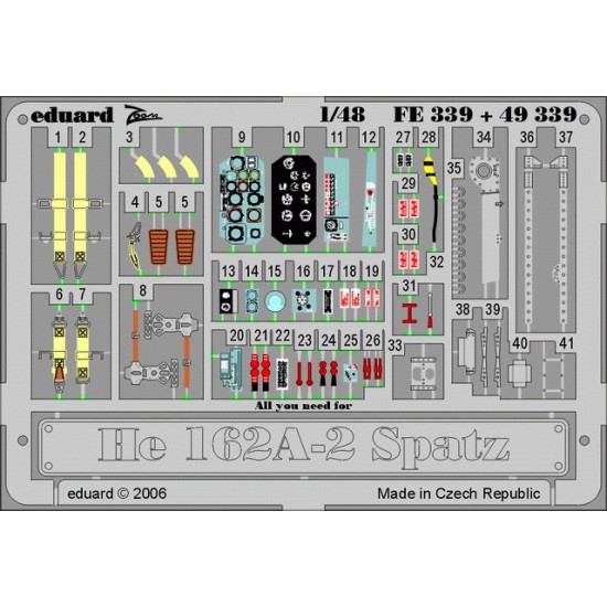 1/48 Heinkel He 162A-2 Spatz Colour Photoetch Set Vol.1 for Tamiya kit